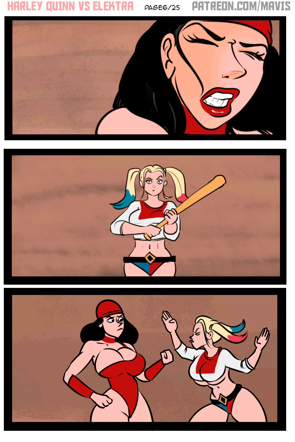 Battle Of Supes – Elektra vs Harley Quinn comic porn sex 8