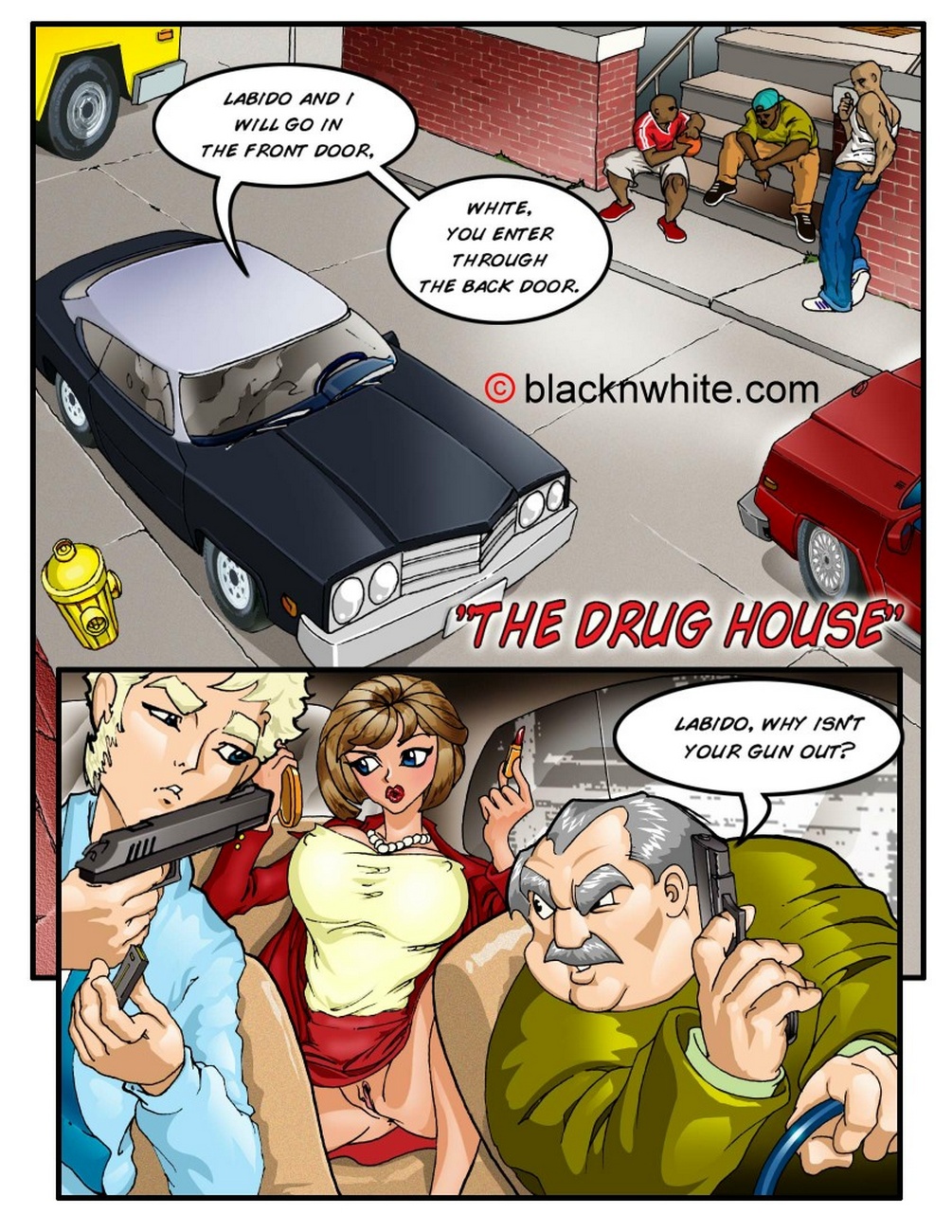 White Cops, Black Cocks 1 - The Drug House Sex Comic - HD Porn Comics