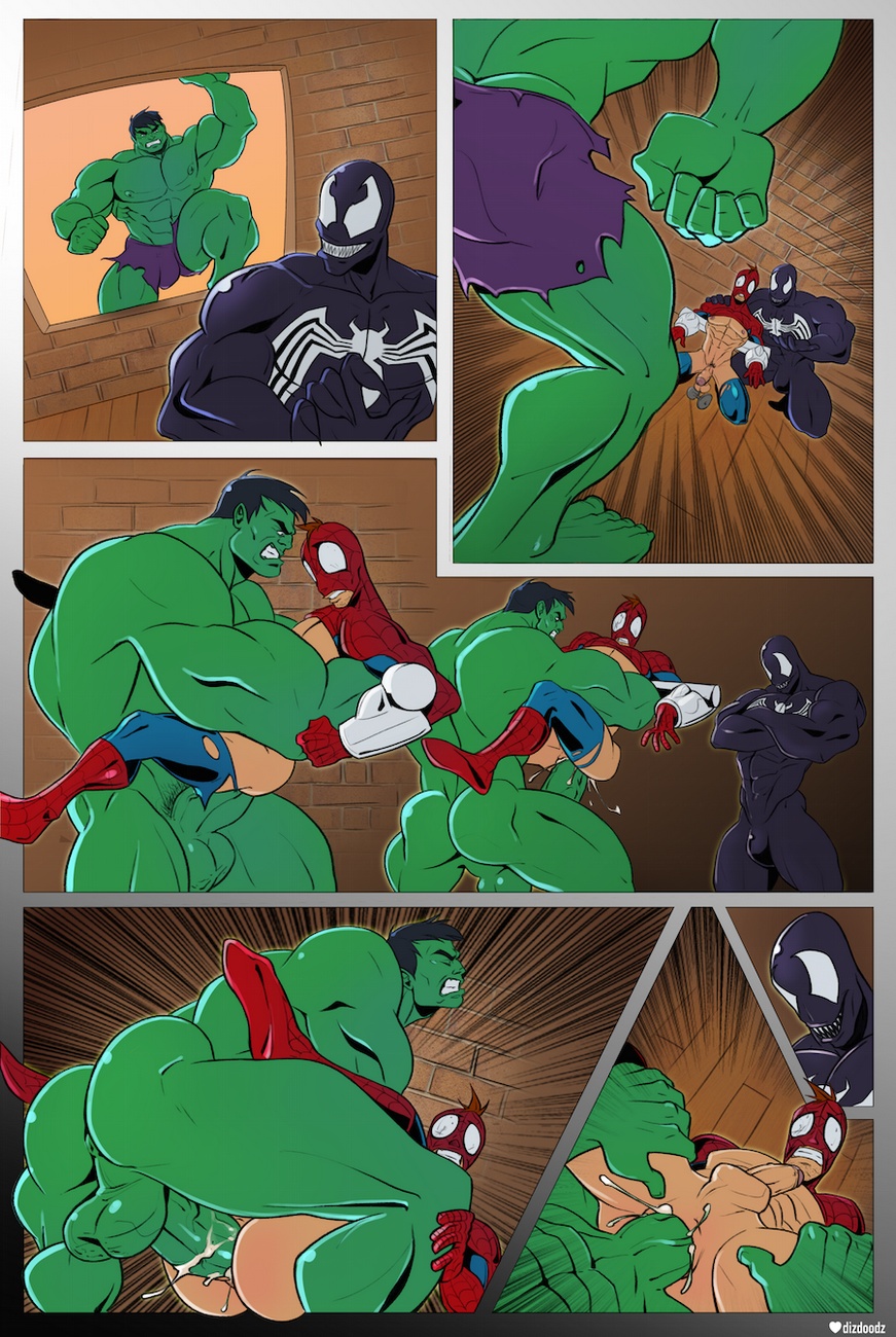 Spiderman and hulk gay porn comic