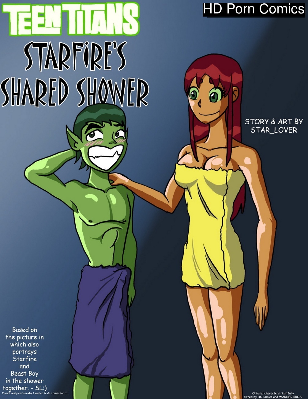Starfire Porn - Starfire's Shared Shower Sex Comic - HD Porn Comics