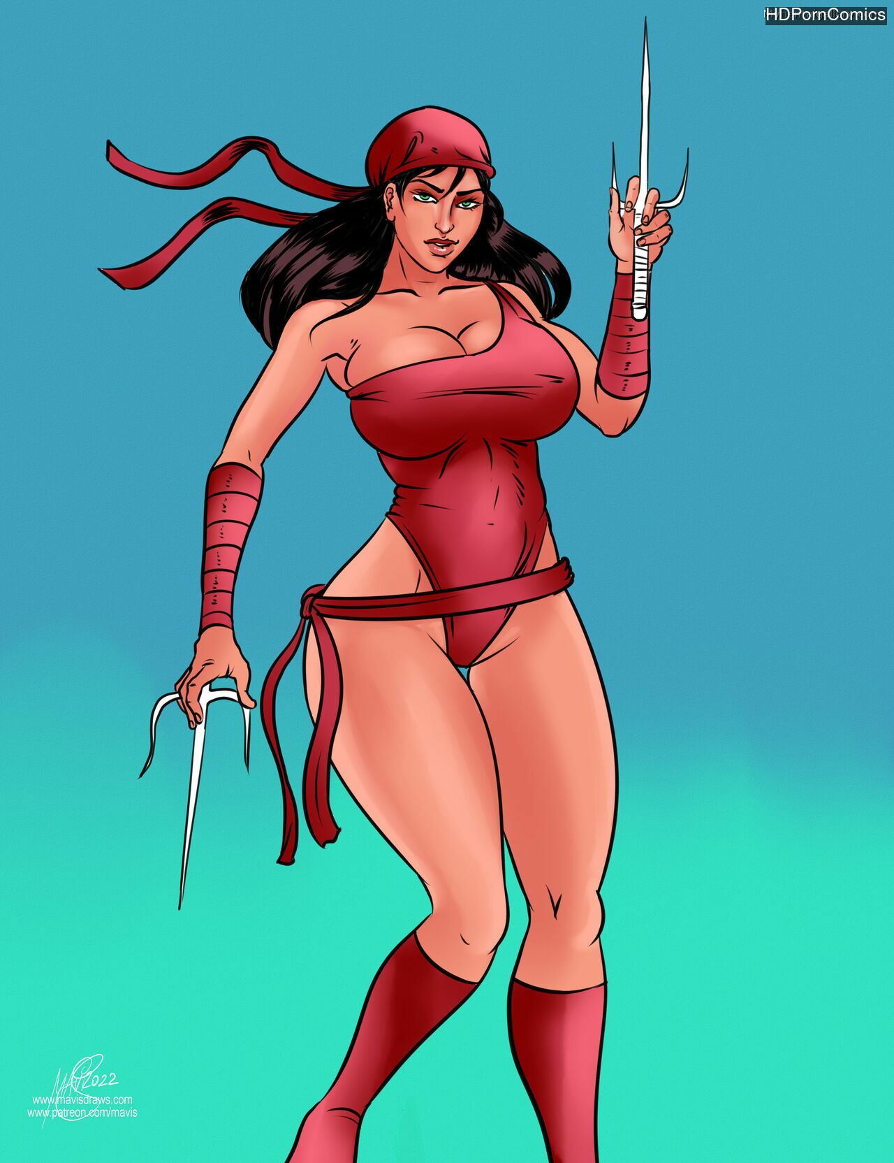 Elektra Lesbian Hentai - Battle Of Supes - Elektra vs Harley Quinn comic porn - HD Porn Comics