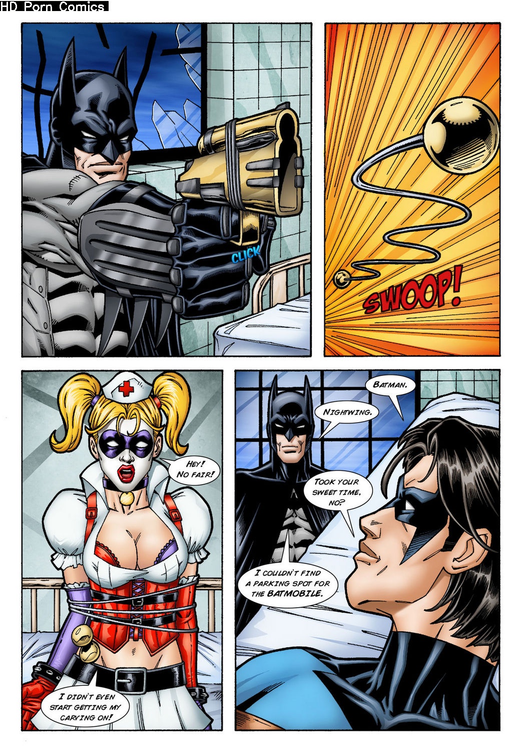 1037px x 1500px - Batman And Nightwing Discipline Harley Quinn comic porn - HD Porn Comics