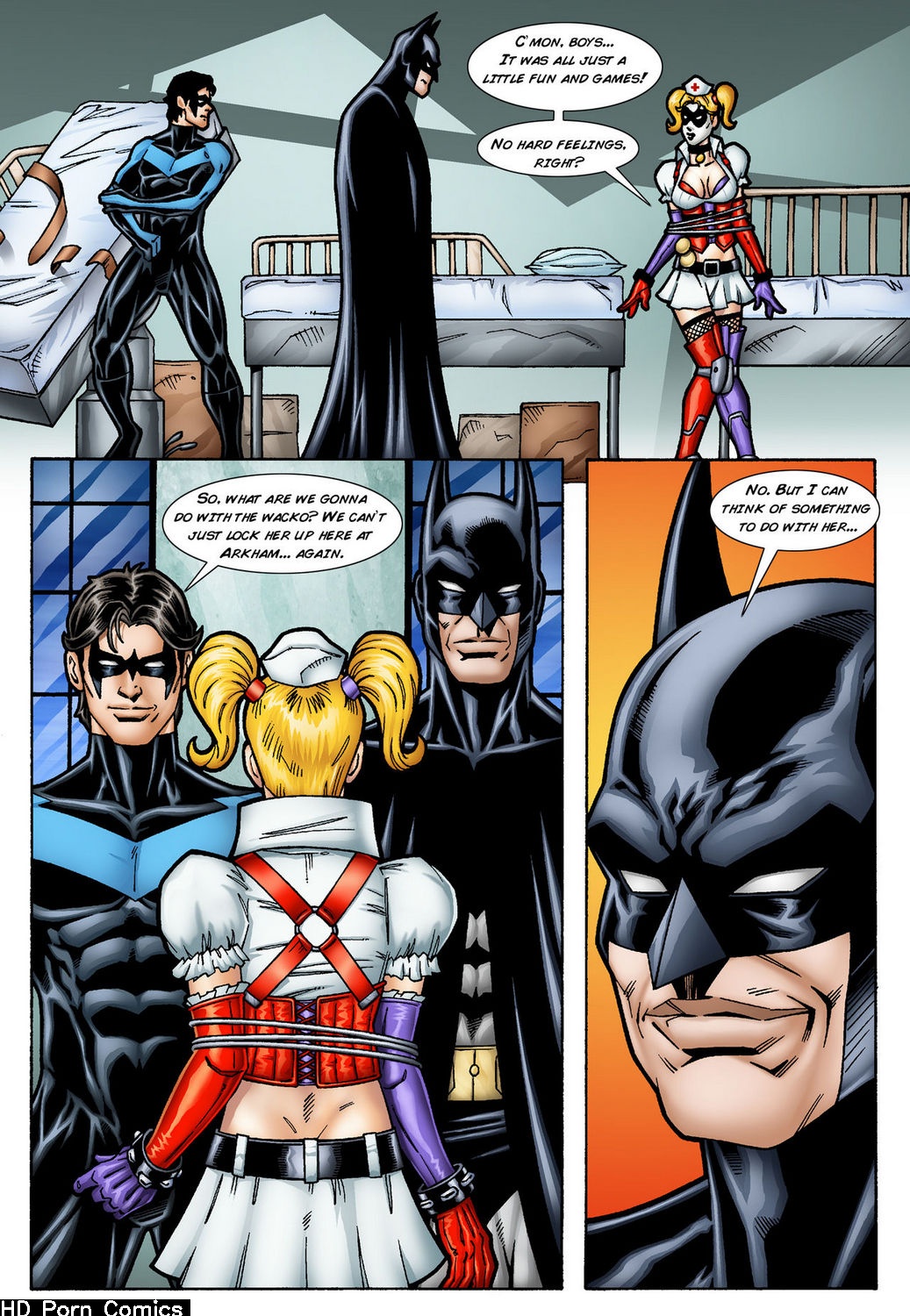 Harley Quinn And Batman - Batman And Nightwing Discipline Harley Quinn comic porn - HD Porn Comics