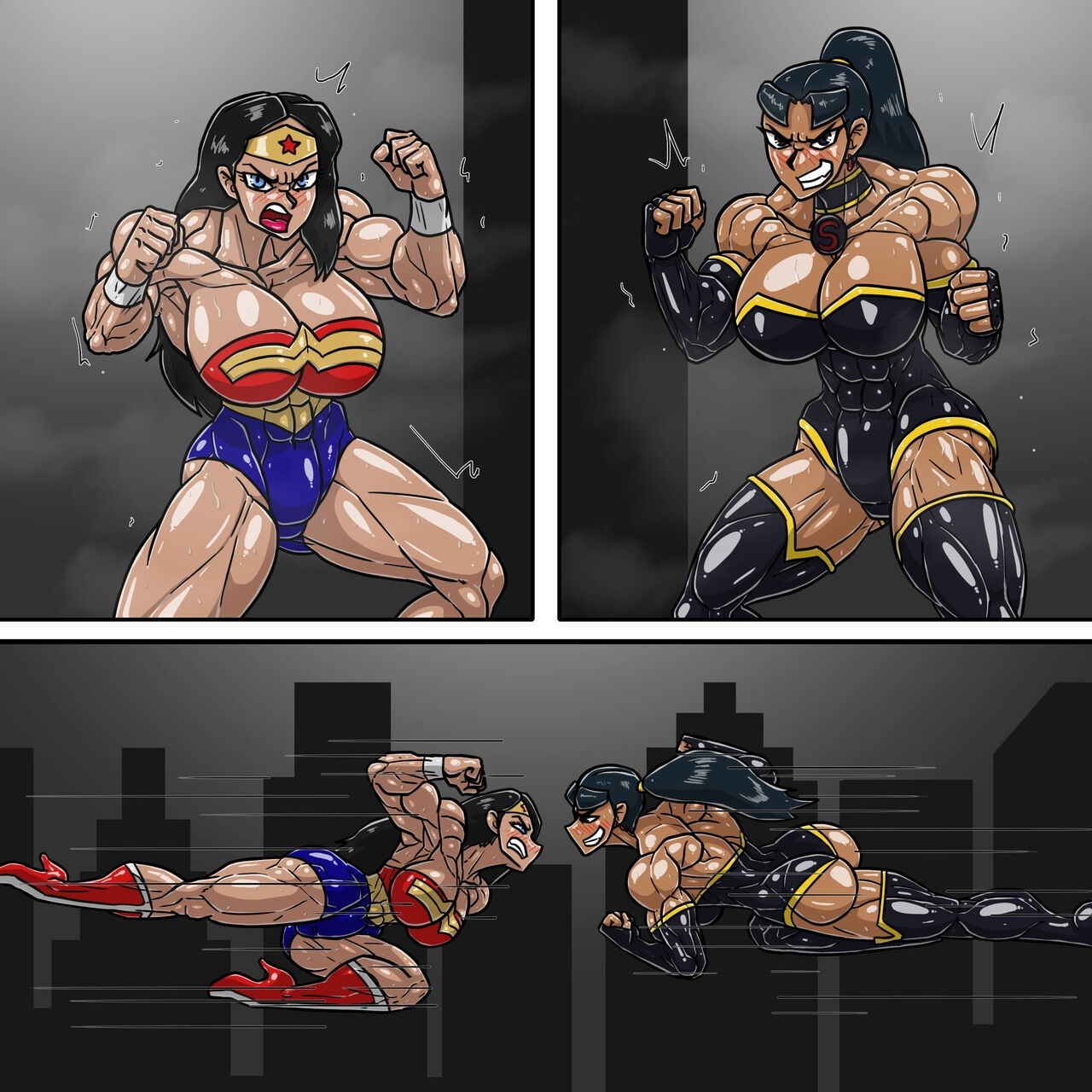 Wonder Woman Futanari Porn Comics - Wonder Woman vs Super Woman comic porn | HD Porn Comics
